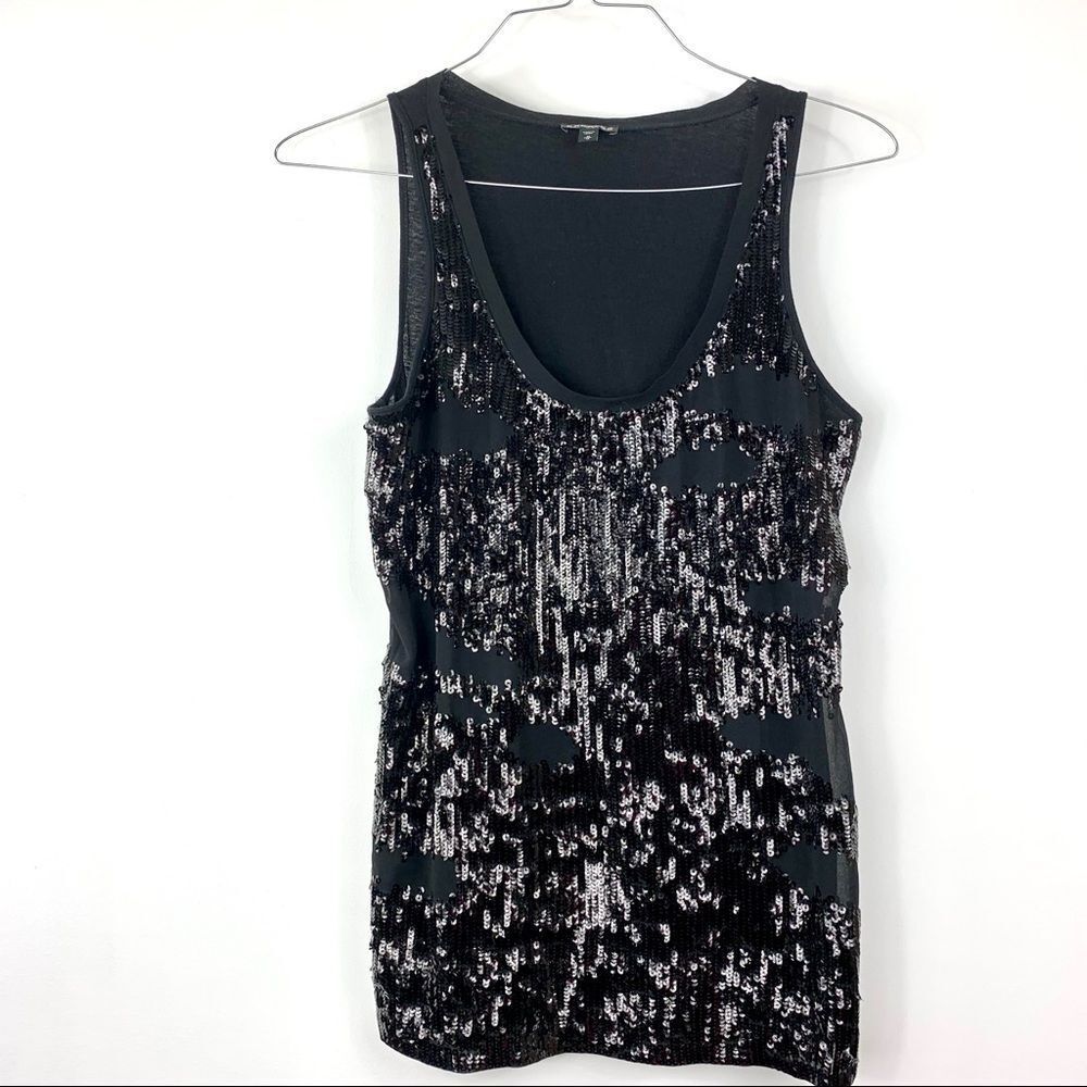 Express Silver Sequined Top‎